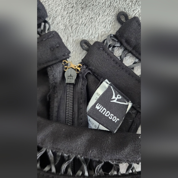 Women's Windsor In Stitches Bodycon Mini Dress | Black | Size L Large Sleeveless - Picture 12 of 13